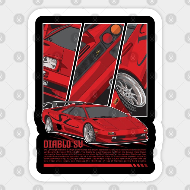 Diablo SV (Red) Sticker by zevalia